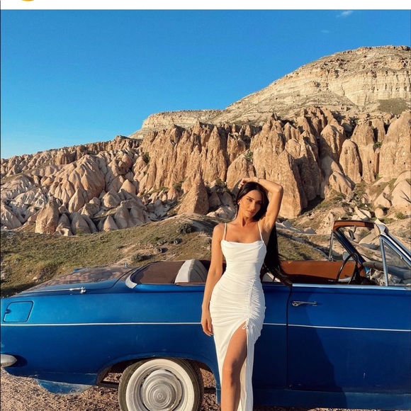 ZARA DRAPED MIDI DRESS - Picture 15 of 16